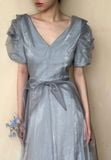  Helena Dress - Đầm Hoa Hồng Tay Phồng Q1013 