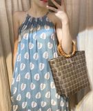  Vera Dress - Đầm cổ yếm in lá các màu - D725 