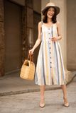  Reign Dress - Đầm 2 dây linen kẻ sọc D182 