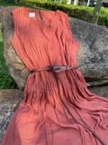  Calista Dress - Đầm xô lụa xếp ly ngực D743 