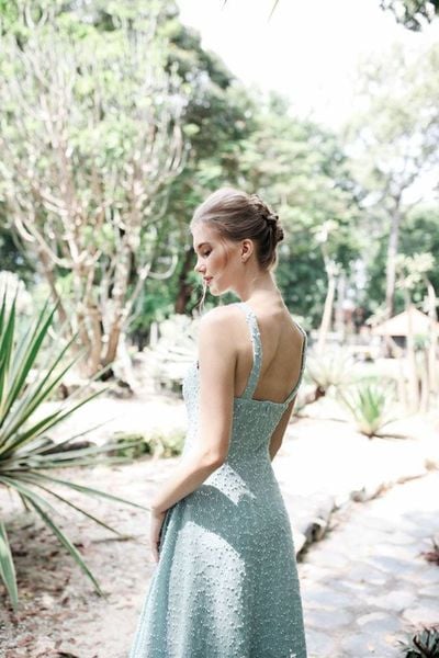  Brinley Dress - Đầm len tweed 2 dây xoè D257 