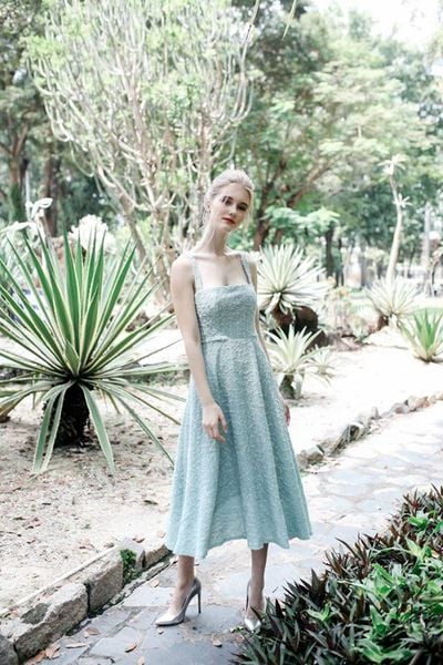  Brinley Dress - Đầm len tweed 2 dây xoè D257 