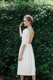  Paislee Dress - Đầm trắng hở lưng tay ngắn D328 