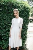  Paislee Dress - Đầm trắng hở lưng tay ngắn D328 