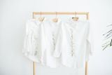  Áo sơ mi linen/ đũi thêu hoa 