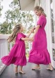  Lilah Dress - Đầm hồng có tay (Mẹ) D73 