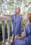  Coraline Dress - Đầm xanh suông thắt eo có tay (Bé) B02 