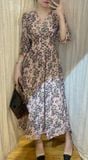  Melina Dress - Đầm voan in hoa có cúc - D01 