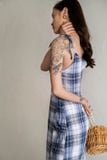  Adriana Dress - Đầm 2 dây caro chéo vạt  D968 