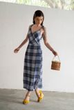  Adriana Dress - Đầm 2 dây caro chéo vạt  D968 