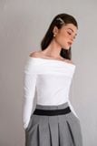  Lena Shirt - Áo trễ vai trắng dài tay A39 