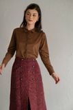  Chân váy tweed dài hai hàng cúc C35 C36 