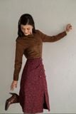  Chân váy tweed dài hai hàng cúc C35 C36 