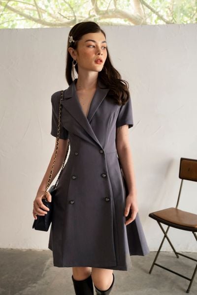  Macy Dress - Đầm đắp vạt 6 cúc tay ngắn D559 
