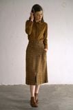 Chân váy tweed dài hai hàng cúc C35 C36 