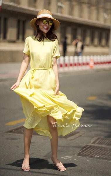  Venus Dress - Đầm xô lụa có tay 2 tầng D232 