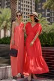  Fez Dress - Đầm xô lụa xếp ly vai D318 