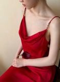  Rosalie Dress - Đầm Lụa 2 Dây Cổ Đổ LA45 