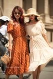  Esther Dress - Đầm trễ vai nâu - D611 