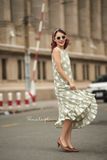  Amaya Dress - Đầm sát nách xô lụa chấm bi lớn - D617 