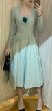  Katina  Dress - Đầm Tay Dài Cổ Vuông D042 
