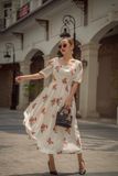  Florence Dress - Đầm hoa hồng cổ vuông D964 