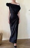  Zinnia Dress - Đầm Linen Lệch Vai Hoa Hồng D989 