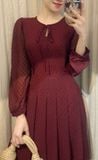  Ciara Dress - Đầm Voan Nổi Tay Dài E87 