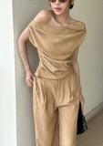  Jesse Set -  Set Áo Trễ Vai Và Quần Ống Suông L72 