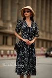  Lassy Dress - Đầm voan in hoa có cúc D709 