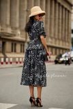  Lassy Dress - Đầm voan in hoa có cúc D709 