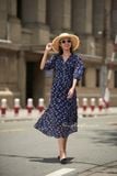  Melina Dress - Đầm voan in hoa có cúc - D01 
