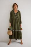  Liliana Dress - Đầm thổ cẩm viền trắng D597 