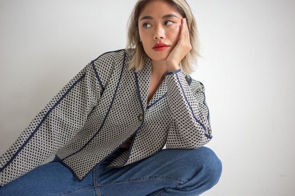  Áo khoác dạ họa tiết nhỏ - A286 