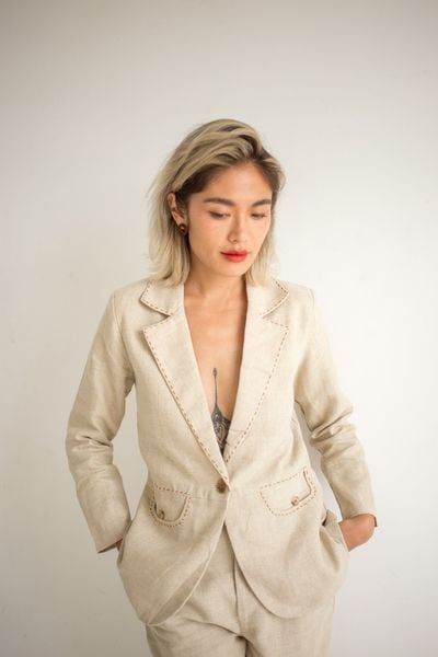  Áo Vest Và Quần Linen - S55 