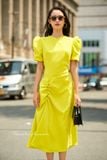  Megan Dress - Đầm công sở cổ V tay phồng - D750 