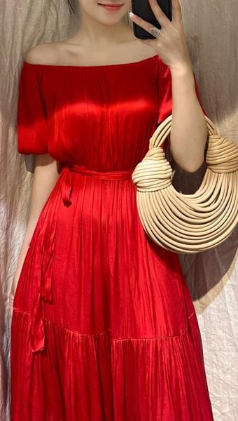  EMMIE DRESS - Đầm Trễ Vai lụa các màu - D625 