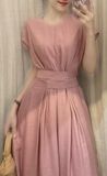  Maddison Dress - Đầm cổ tròn, dây quấn eo liền D022 