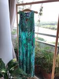  Lilliana Dress - Maxi họa tiết lá cây xanh lá  D212 