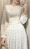  Ciara Dress - Đầm Voan Nổi Tay Dài E87 