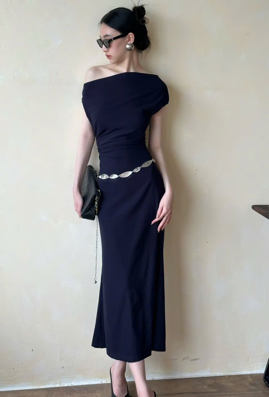  Zoey Dress - Đầm Lệch Vai Nhấn Eo D982 