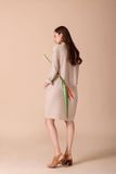  Maren Dress - Đầm suông tay dài cổ vest D349 -> D355 