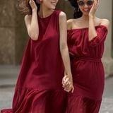  Đầm xô lụa trễ vai L34 