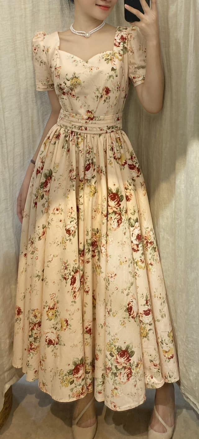  Lydia Dress - Đầm Bông Cổ Điển Tay Ngắn 