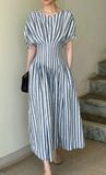 Cissy Dress - Đầm Linen Kẻ Sọc L074 