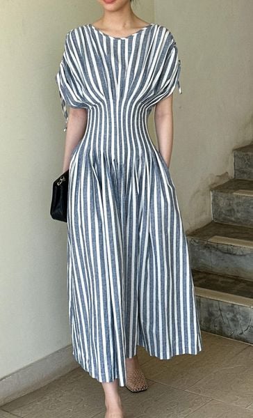  Cissy Dress - Đầm Linen Kẻ Sọc L074 