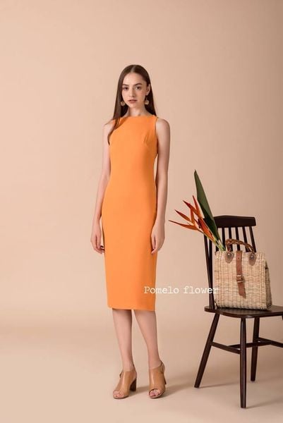  Aisha Dress - Đầm vàng body mật ong sát nách D387 