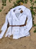  Áo vest trắng cổ viền ren A223 