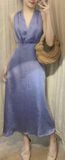 Grace - Elegant Silk Dress - Đầm Midi Cổ Yếm E40 