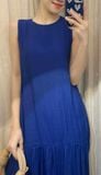  Angela Dress - Đầm xô lụa sát nách xanh biển D45 